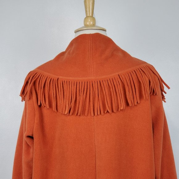 Woman Within Terracotta Fringe Detail Open Front Jacket Shrug Size 1X (22/24) - Picture 9 of 14